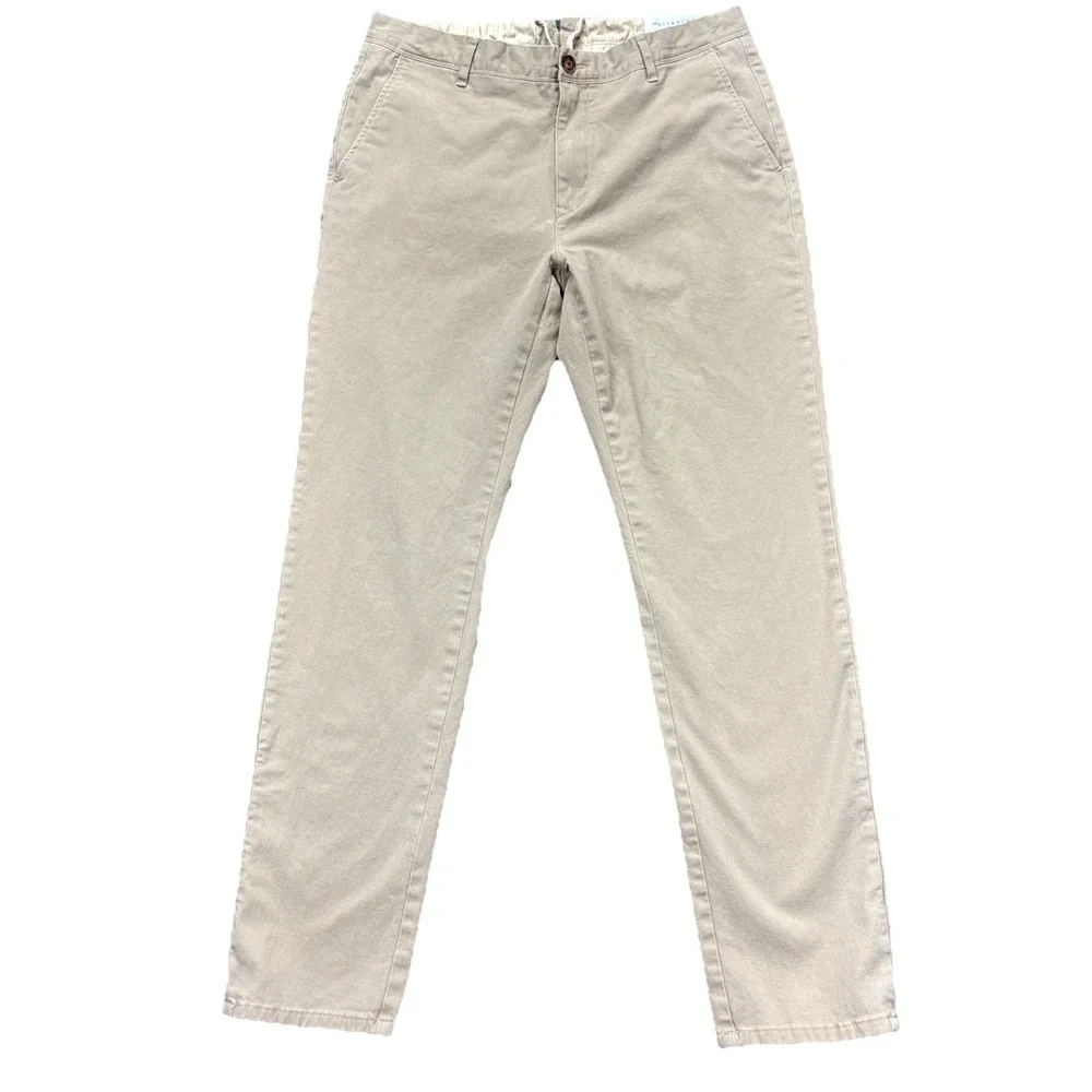 Mott Bow Pants Mens 34x31 TAG-34x32 Twill Chino Charles Khaki Beige Preppy